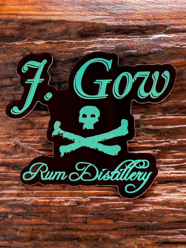 J Gow rum sticker