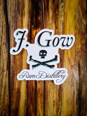 J Gow rum skull logo vinyl sticker