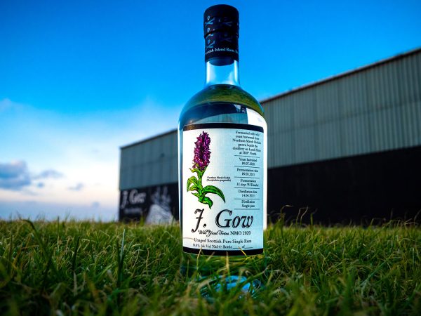 J Gow Wild yeast series nmo 2020 wild yeast fermented, unaged scottish rum, high ester.