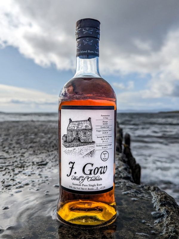 J gow hall of cestrain chestnut px cask aged 5 year old scottish rum
